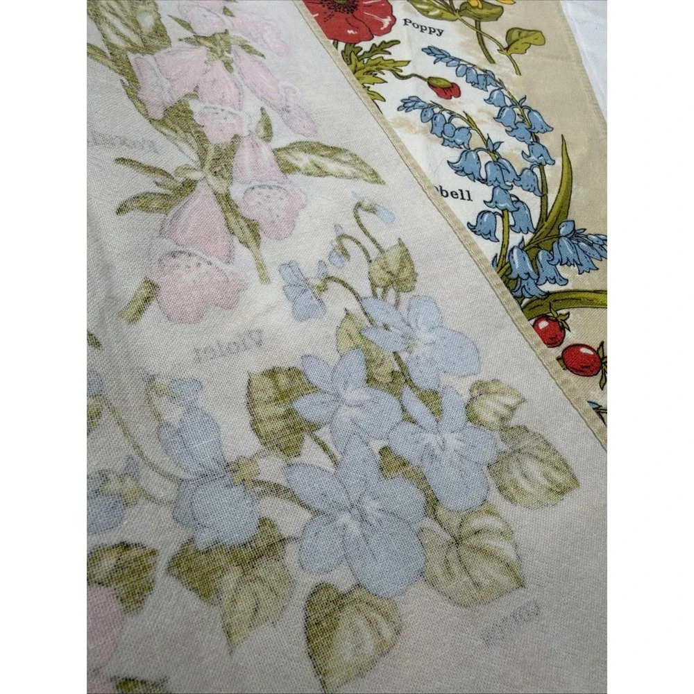 Wild Flower Towel Kitchen Cotton Linen Lamont Design Vintage EUC Made in UK